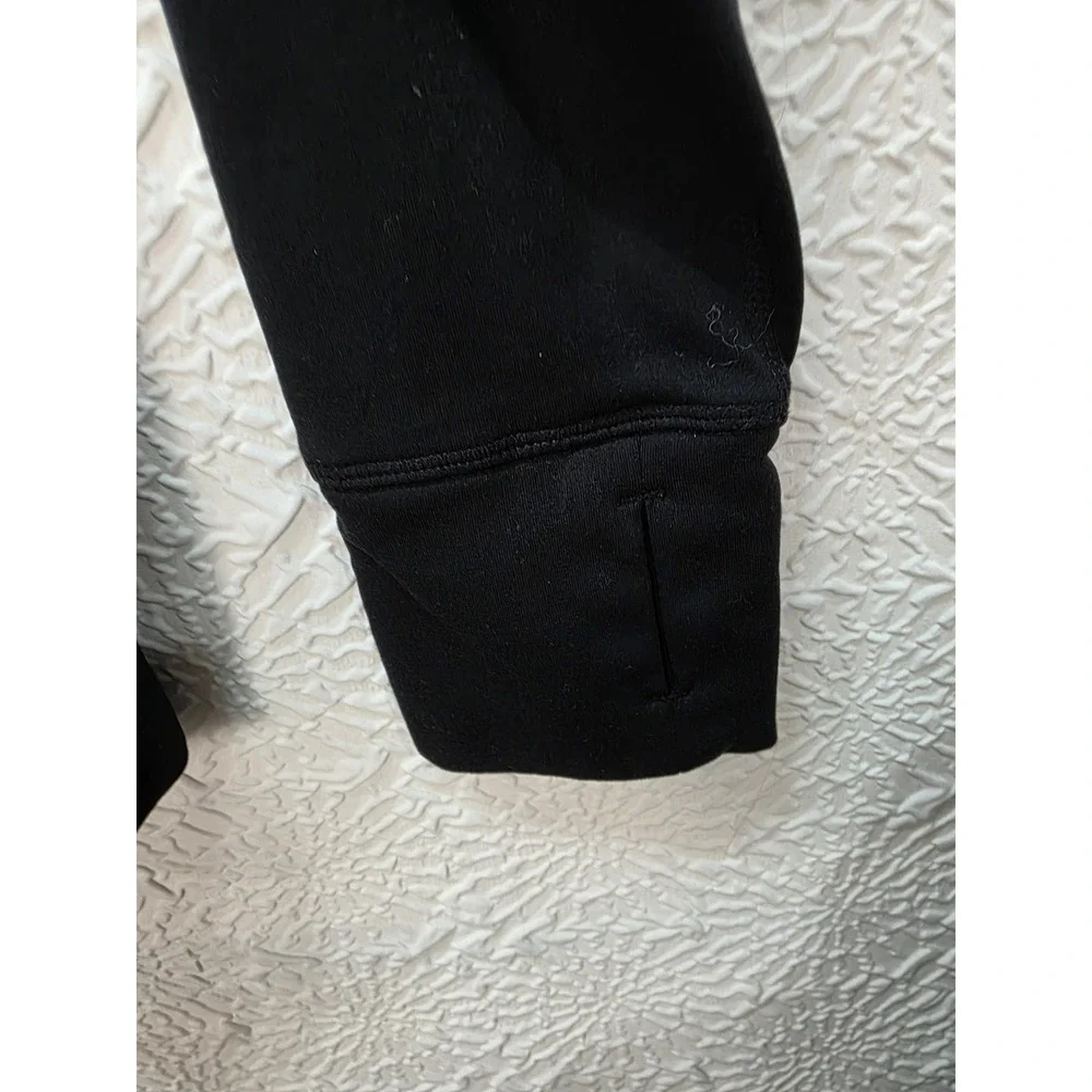 Nike Therma Fit Hoodie Women L Black Pink BigSwoosh Excellent Thumbhole Pullover